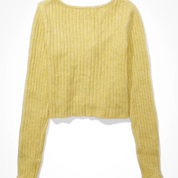 American Eagle, Cropped Button Down Sweater, Long Sleeve, Size M, NWT - Picture 12 of 13